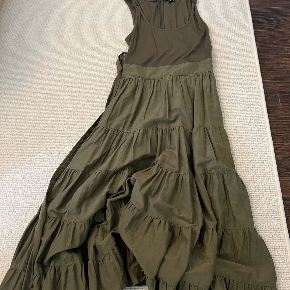 Olive Green Sleeveless Maxi Dress